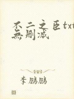 不二之臣txt无删减