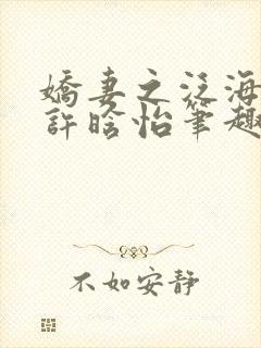 娇妻之泛海之舟许晗怡笔趣阁