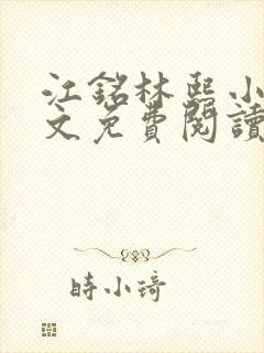 江铭林熙小说全文免费阅读