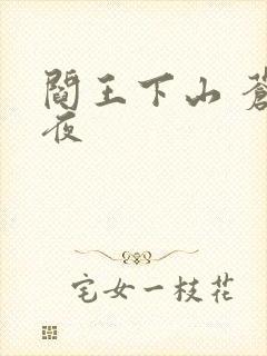 阎王下山 苍月夜封面