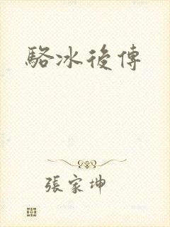 骆冰后传封面