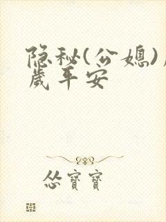 隐秘(公媳)岁岁平安封面