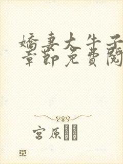 娇妻大牛子最新章节免费阅读