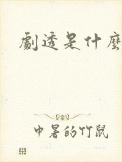 剧透是什么意思封面