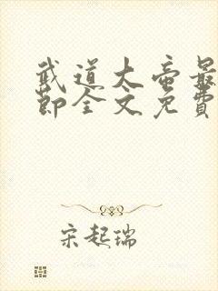 武道大帝最新章节全文免费阅读封面