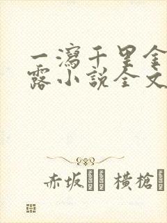 一泻千里金银花露小说全文免费阅读