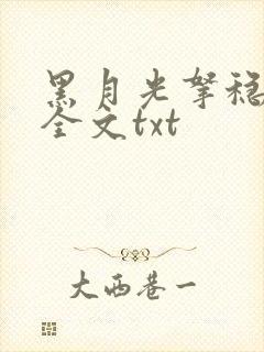 黑月光拿稳小说全文txt