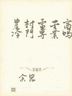 农村电子商务是冷门专业吗