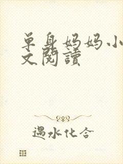 单身妈妈小说全文阅读封面