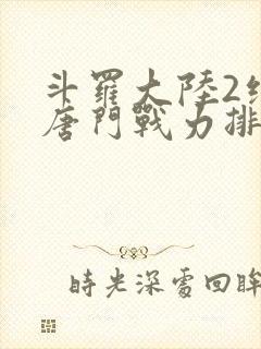 斗罗大陆2绝世唐门战力排名