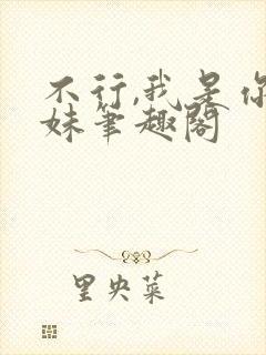 不行,我是你妹妹笔趣阁