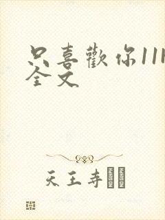 只喜欢你11H全文