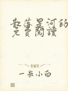 散落星河的记忆免费阅读封面