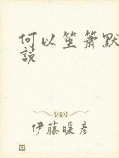 何以笙箫默 小说封面