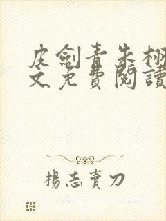 皮剑青朱栩诺全文免费阅读无弹窗