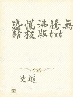恐慌沸腾无删减精校版txt