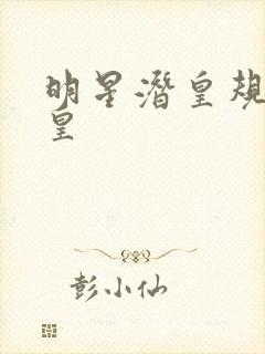 明星潜皇规则之皇