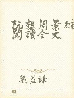 阮想周景维免费阅读全文