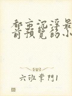 都市沉浮最快超前预览的小说3030