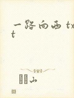 一路向西 txt封面
