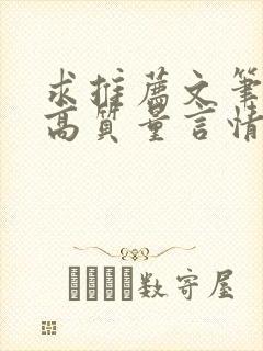 求推荐文笔好的高质量言情小说