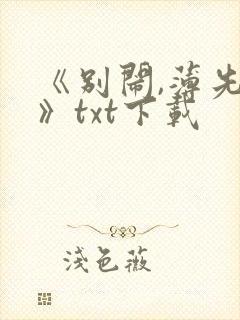 《别闹,薄先生》txt下载封面