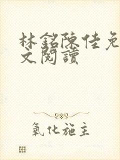 林铭陈佳免费全文阅读封面