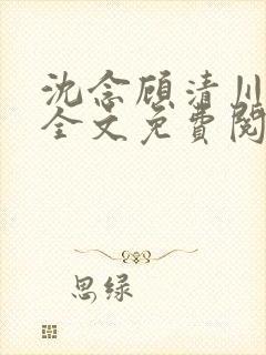 沈念顾清川小说全文免费阅读最新章封面