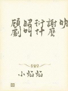 顾昭衍谢明漪短剧叫什么