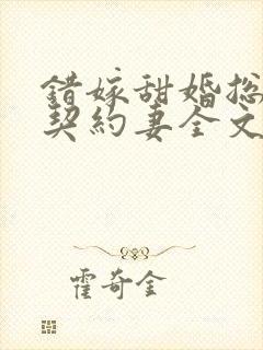 错嫁甜婚总裁的契约妻全文