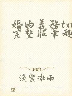 婚内义务txt完整版笔趣阁
