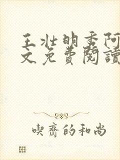 王壮明秀阿姨全文免费阅读最新章节封面