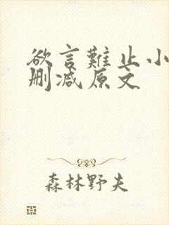 欲言难止小说无删减原文