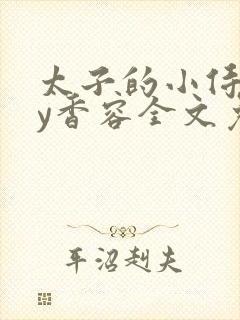 太子的小侍妾by香容全文免费阅读