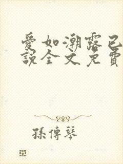 爱如潮露已唏小说全文免费阅读笔趣阁封面