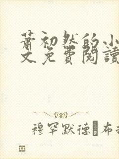 萧初然的小说全文免费阅读封面