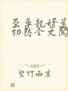 至尊龙婿叶辰萧初然全文阅读封面