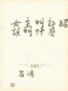 女主叫许昭的小说叫什么