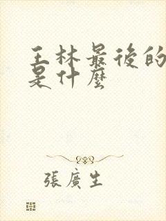 王林最后的结局是什么封面