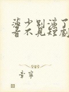 薄少别演了夫人看不见短剧免费观看全集