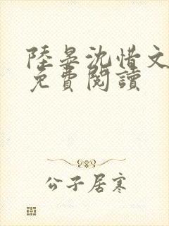 陆晏沈惜文小说免费阅读