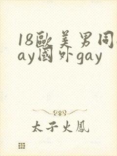 18欧美男同gay国外gay