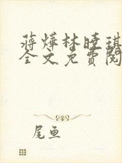 蒋烨林晓琪小说全文免费阅读最新章