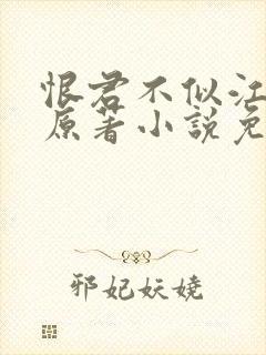 恨君不似江楼月原著小说免费阅读