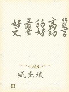 好看的高质量的文笔好的言情