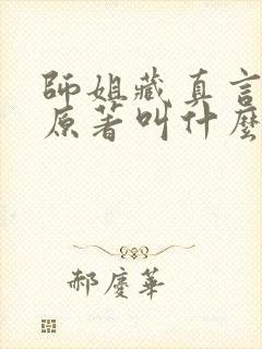 师姐藏真言小说原著叫什么名字啊