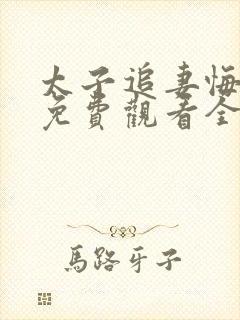 太子追妻悔断肠免费观看全集