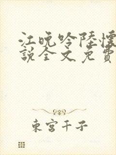 江晚吟陆怀璟小说全文免费阅读