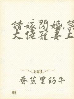 错嫁闪婚,禁欲大佬宠妻上瘾