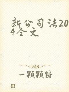 新公司法2024全文